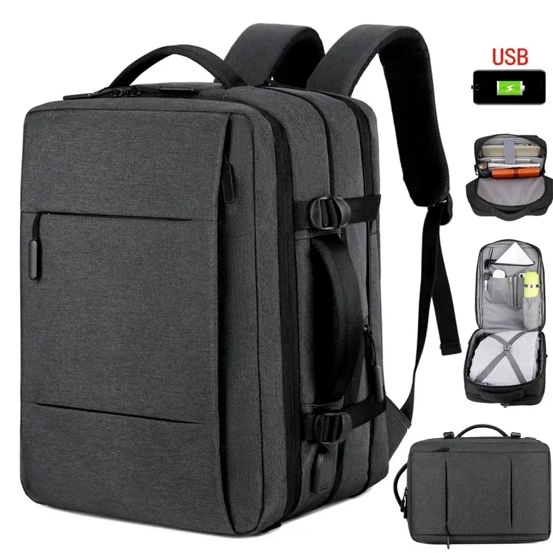

Men Large Capacity Backpack USB Charging Male Laptop Bagpack Waterproof Business Travel Back Pack Luggage Bag Mochila