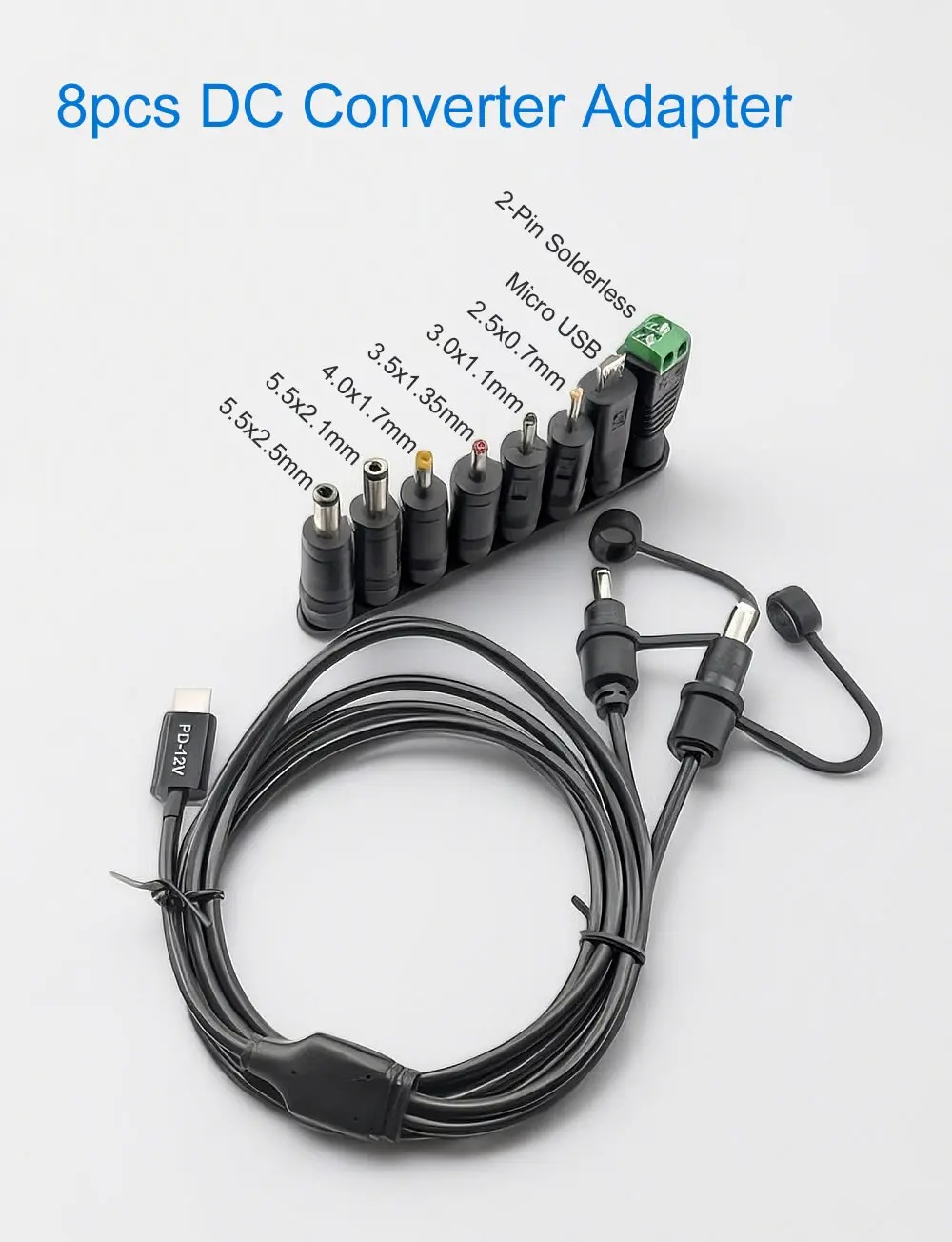 Neue 2 Dual DC zu Typ C USB C PD 12 V 3A 5,5x2,1mm 2,5 Netzteil Kabel für Wireless Router LED Streifen Lautsprecher CCTV Kamera – Detail 7