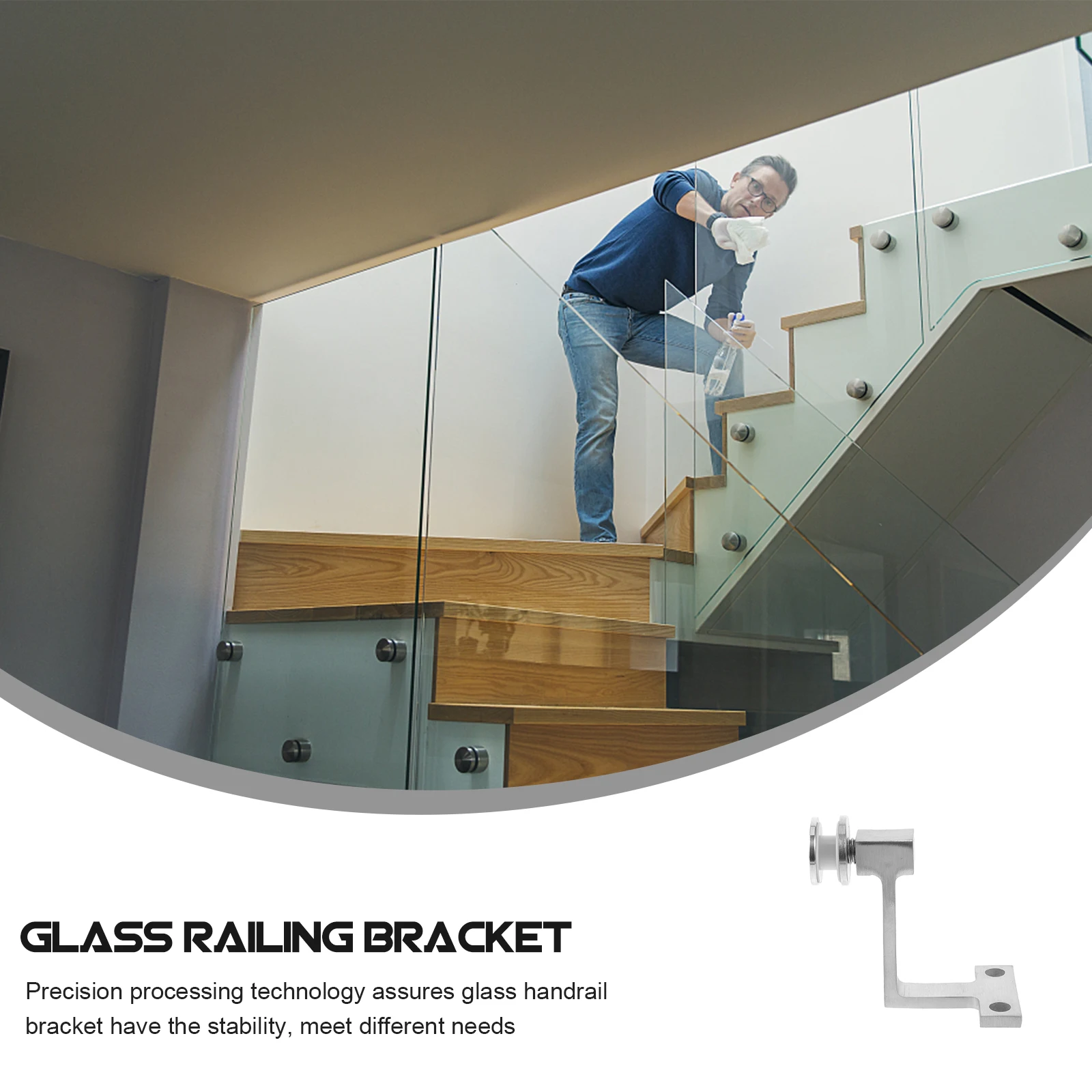 

Stainless Steel Handrail Bracket Glass Support Clamp for Stairs Mount Deck Railing Brackets Heavy Duty WallBracket Stair Rail
