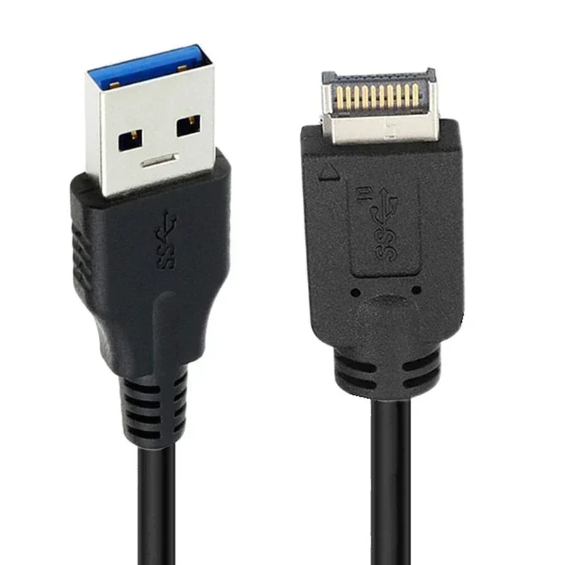 Câble de connexion de carte mère haute vitesse, USB 3.1 Type-E, panneau avant mâle vers USB 3.0 mâle AM, 5Gbps