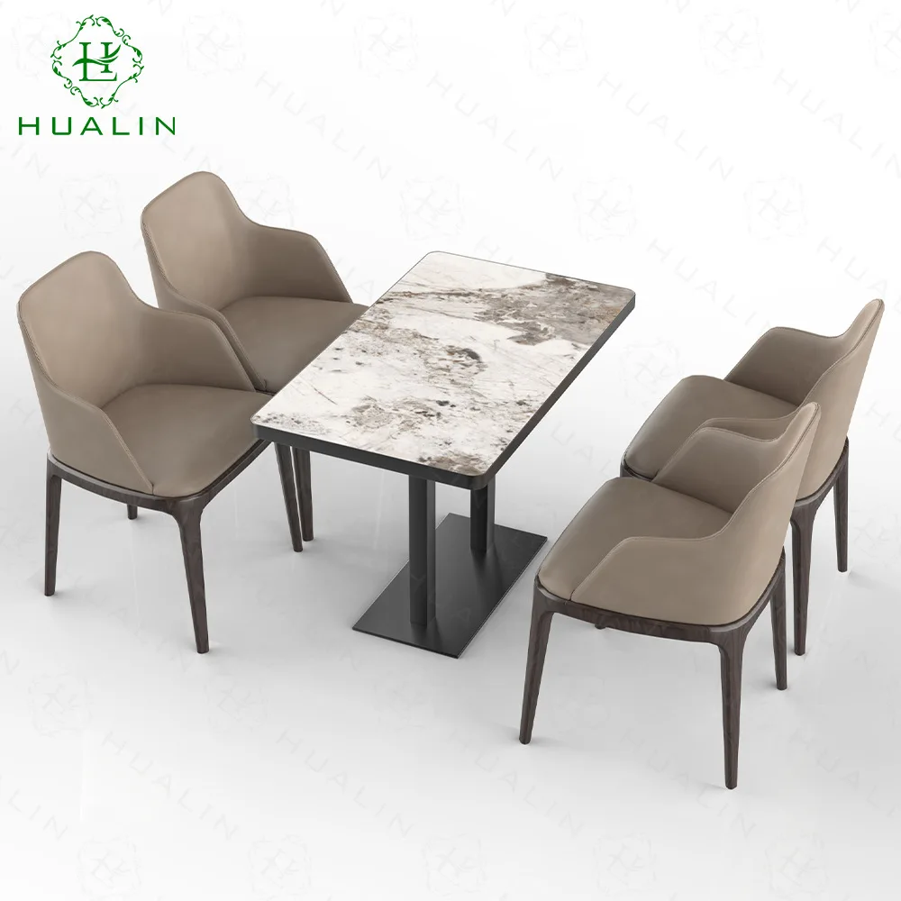 Catering grade anti-scalding and high temperature resistant thickened rock slab table natural luxury stone countertop light luxu