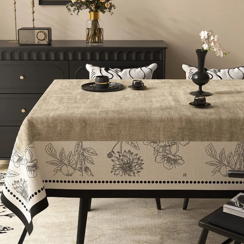 Tablecloth waterproof and oil-proof leave-in table mat light luxury high-end green coffee table