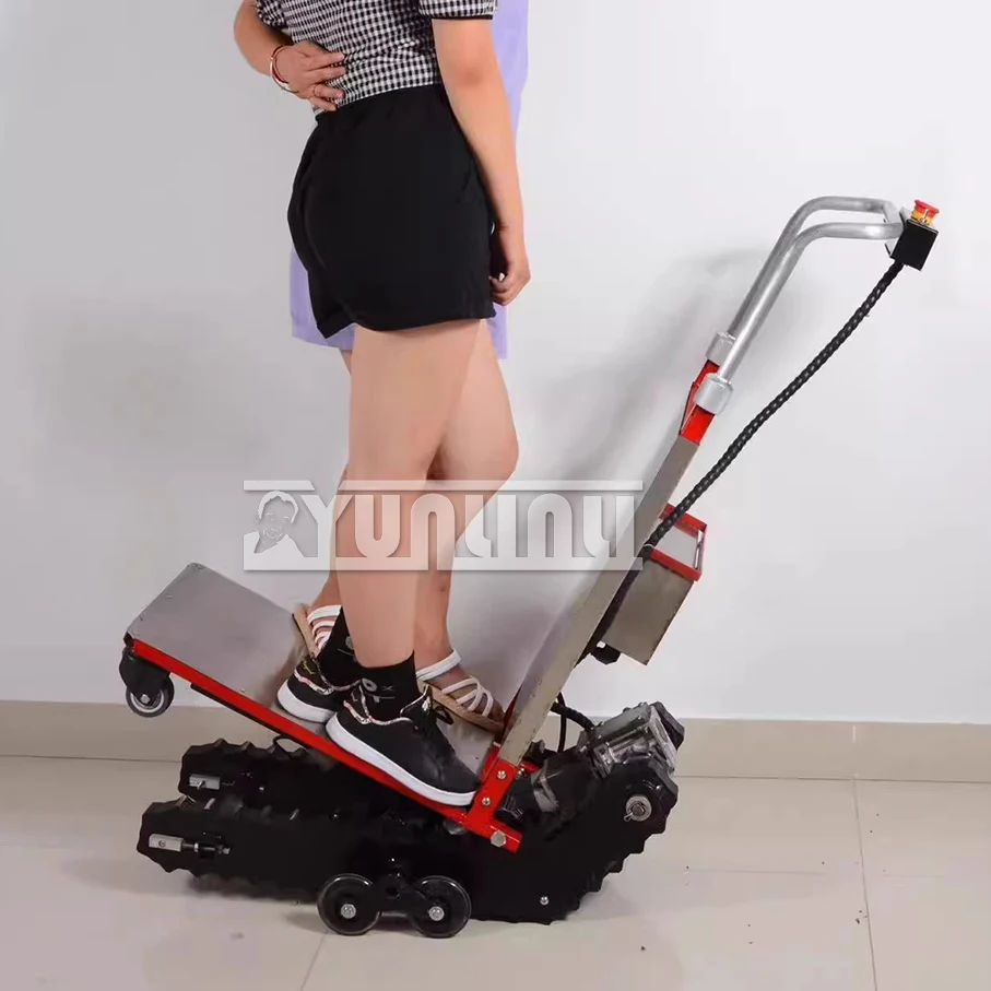 Tracked Tank Electric Stair Climbing Vehicle 400KG Cargo Mute Handling Cart Crawler-type Up and Down Stair Climber Hand Trolley