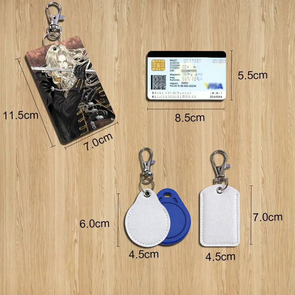 game Dracula Alucard Castlevania Card Holder With Keychain Executive Protection For Bank Credit Subway Bus Case