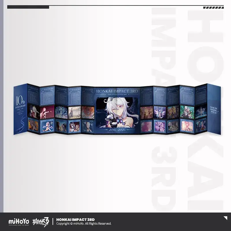 [Genuine] miHoYo Game Honkai Impact 3 Tenth Anniversary Commemorative Gift Box Anime Badge Greeting Card Prop Cosplay Xmas Gifts