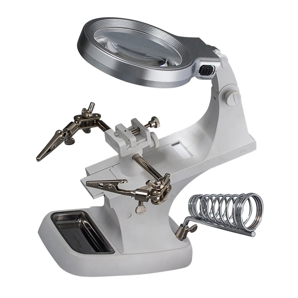 Electronic Energy Saving LED Desktop Magnifier Lamp Adjustable Angle High Brightness Environmental