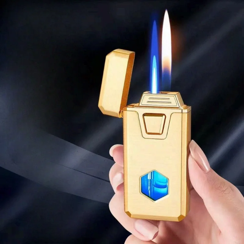 

New Smart Sensor Sound Activated Lighter Dual Fire Switch Lighter Lighter, Black Technology Igniter Metal Windproof Cigar