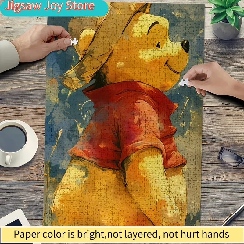 디즈니 곰돌이 푸 포스터 및 퍼즐 1000개 |   생생한 색상, 튼튼한 두꺼운 카드지, 성인과 청소년 가족 활동에 이상적