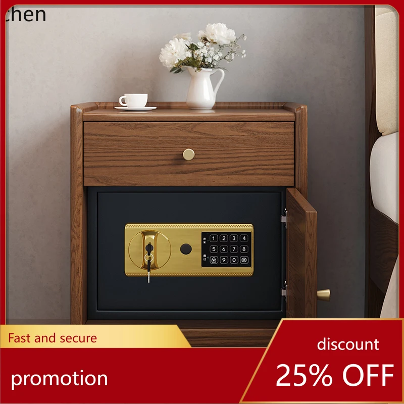 ZML bedside cabinet solid wood bedside table safe integrated household anti-theft master bedroom