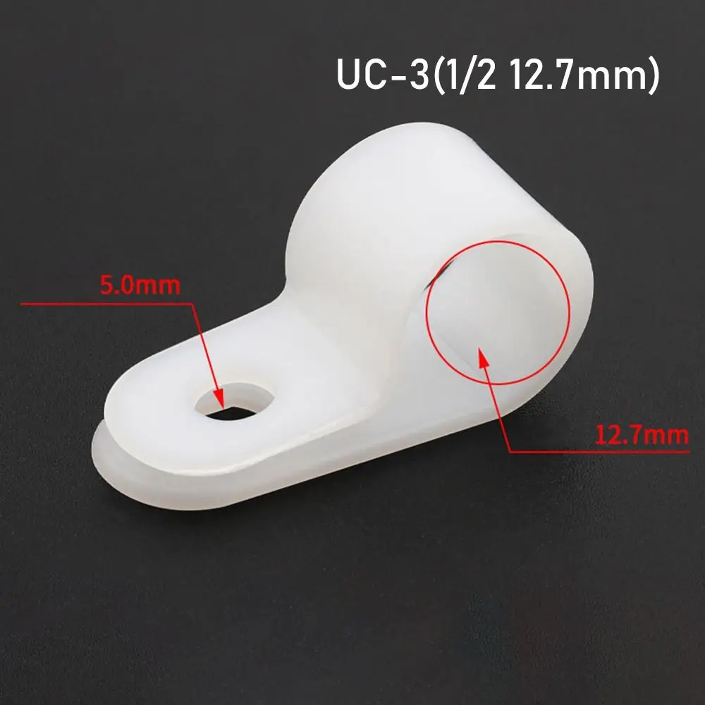 10PCS Adjustable Plumbing Tightening R-Type Hose Clamp Nylon Assortment Kit Cable Clip Plastic Fixed Fastening Buckles Cable