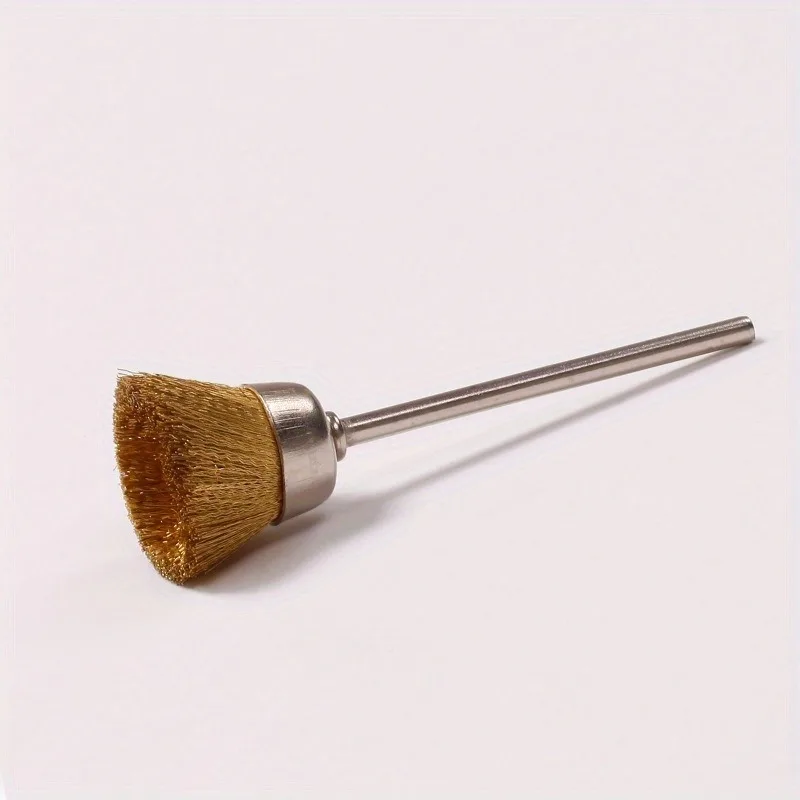 2Pcs Brass Wire Brush Rotary Tool Bits Mini Metal Polishing Cleaning Brushes Accessories for Dremel Style Rotary Grinder Rust