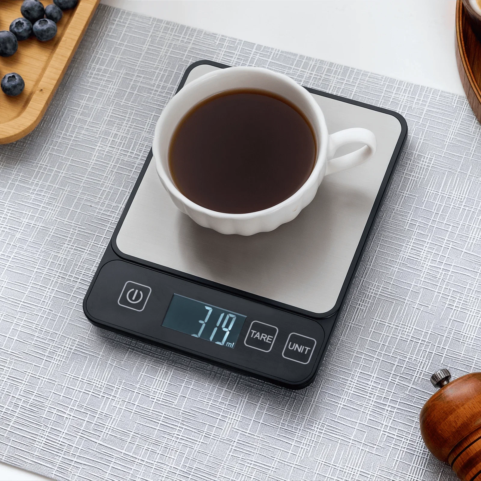 

1pc Black Food Scale 10 Kilograms Digital Kitchen Scale Grams and Ounces 1g Precise Scale Easy to Clean Stainless Steel