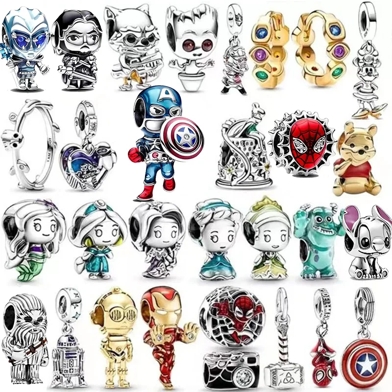 925 Sterling Silver Spider Man Charm, Bead Pendant, Suitable for Pan, Original Pandora, DIY Bracelet, Women's Jewelry Gifts, New