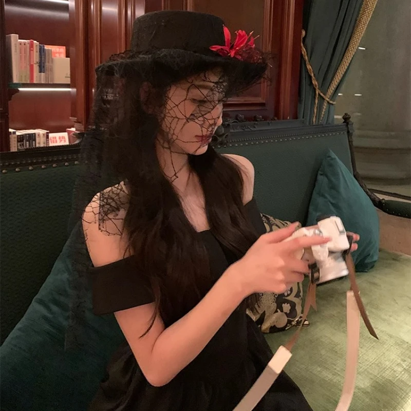 ヴィンテージコート手作りレースヴィンテージ包帯ウィザードハット大人ゴシックロリータコスプレ衣装ハロウィンパーティーの装飾 Fedoras キャップ