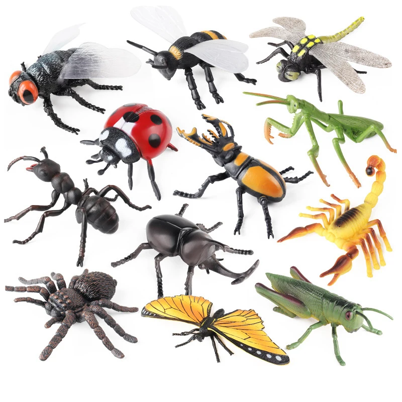 ألعاب حيوانات برية للحشرات للأطفال ، نموذج ، فراشات ، نمل ، يعسوب ، شكل حركة الذباب ، تمثال مزرعة ، لعبة التعليم #3