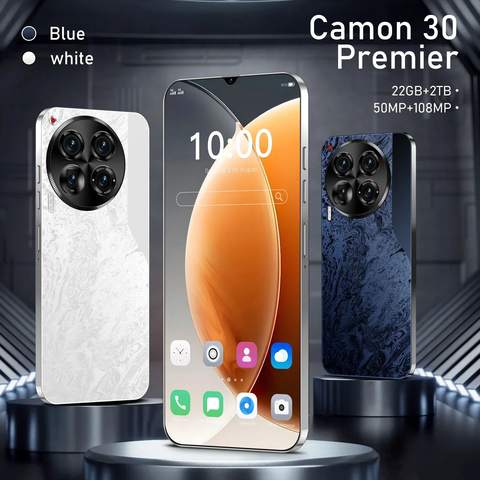 

Original Camon 30 Premier smartphone 5g 7.3inch HD 22GB+2TB Cell Phone Dual SIM Mobile Phones 6800mAh Unlocked Android 14 NFC