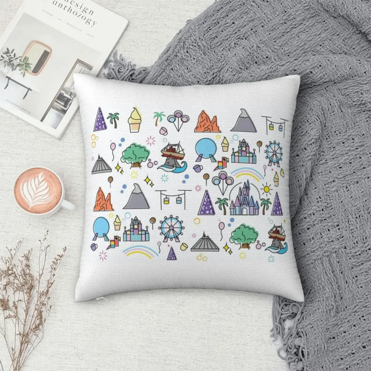 Happiest Place Pillowcase Pillows Cover Cushion Comfort Throw Pillow Sofa Decorative Cushions Used for Home Bedroom Sofa