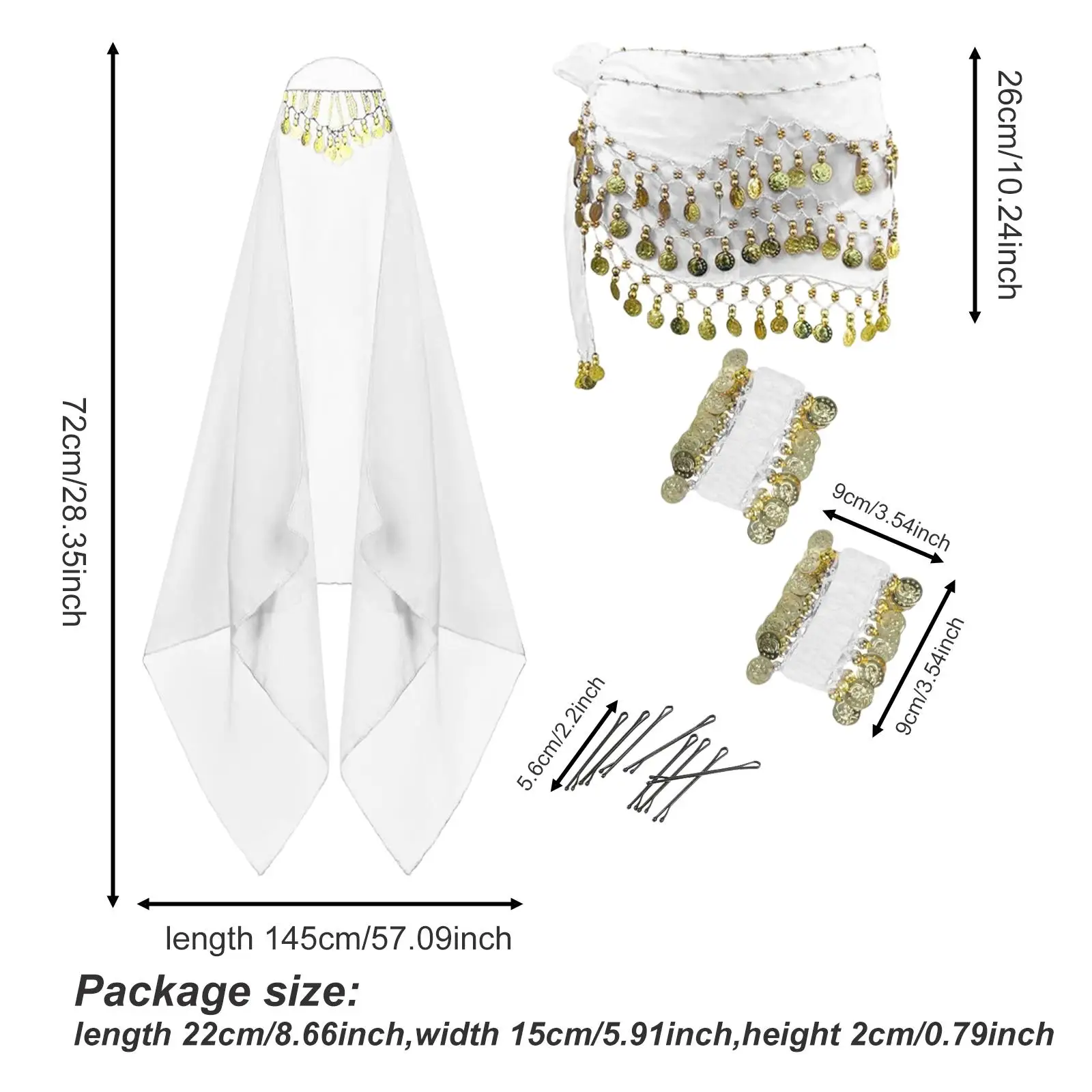 Bracciali da polso per vestire abiti da danza del ventre per feste sul palco in spiaggia, cosplay