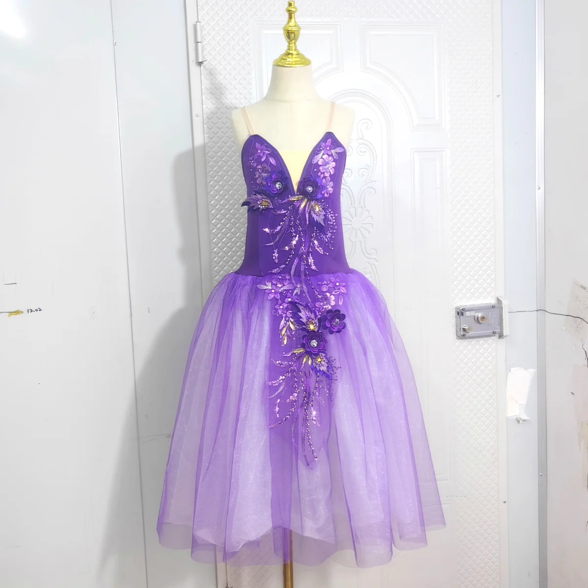 Ballet Tutu Skirts Long Romantic Dress 3d Flower Dress Performance Costumes Princess Dance Practice Tutu Dress Women