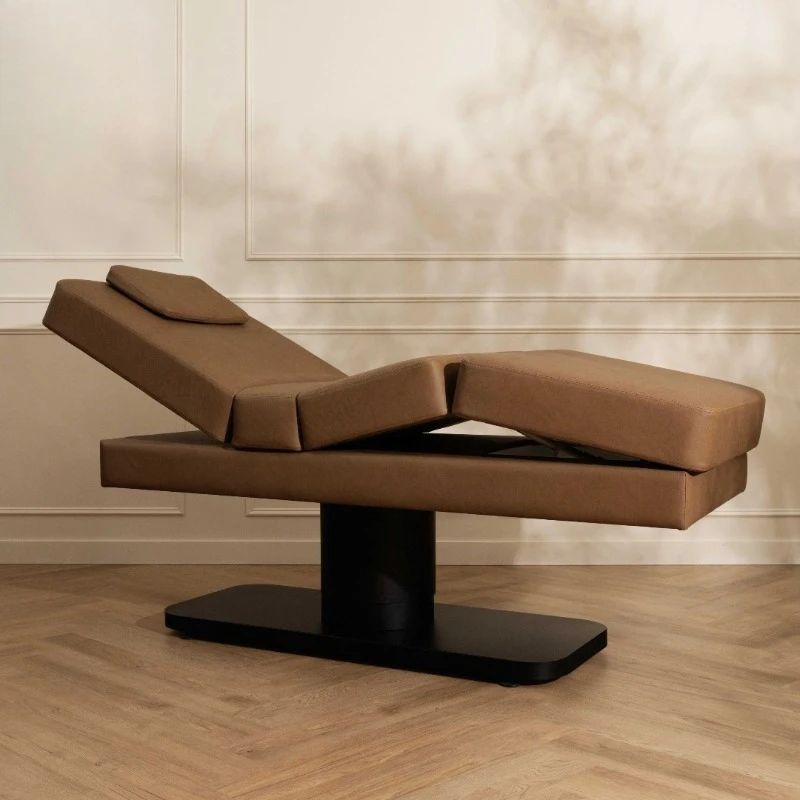 New Beauty Salon Electric Facial Massage Luxury Adjustable Height Electric Brown Massage Facial Bed