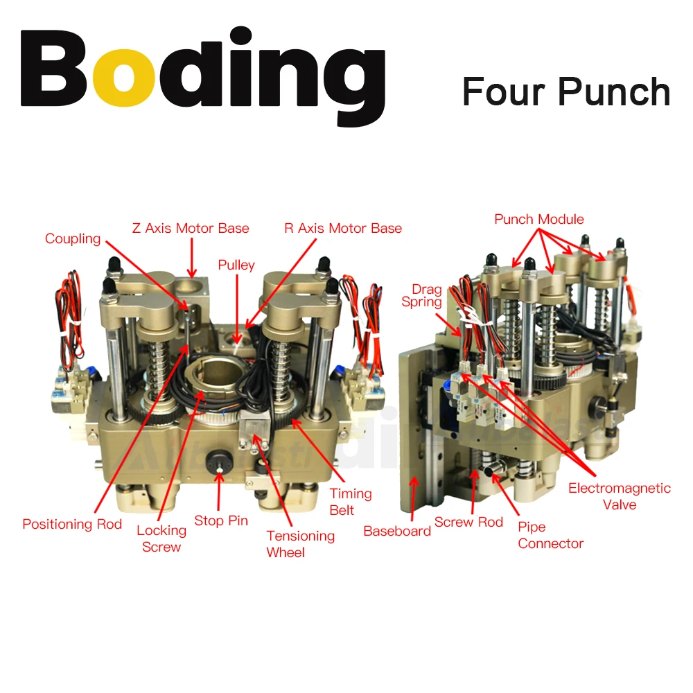 BODING CNC podwójny dziurkacz cztery dziurkacz nóż podnośnik 90mm 24V NPN nie dla CNC wibracyjny wycinarka