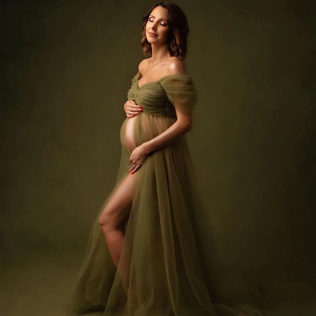 

2022 New Maternity Dress for Photoshoot Tulle Prom Dresses Women Sweetheart robes de soirée Custom Made Party Dress