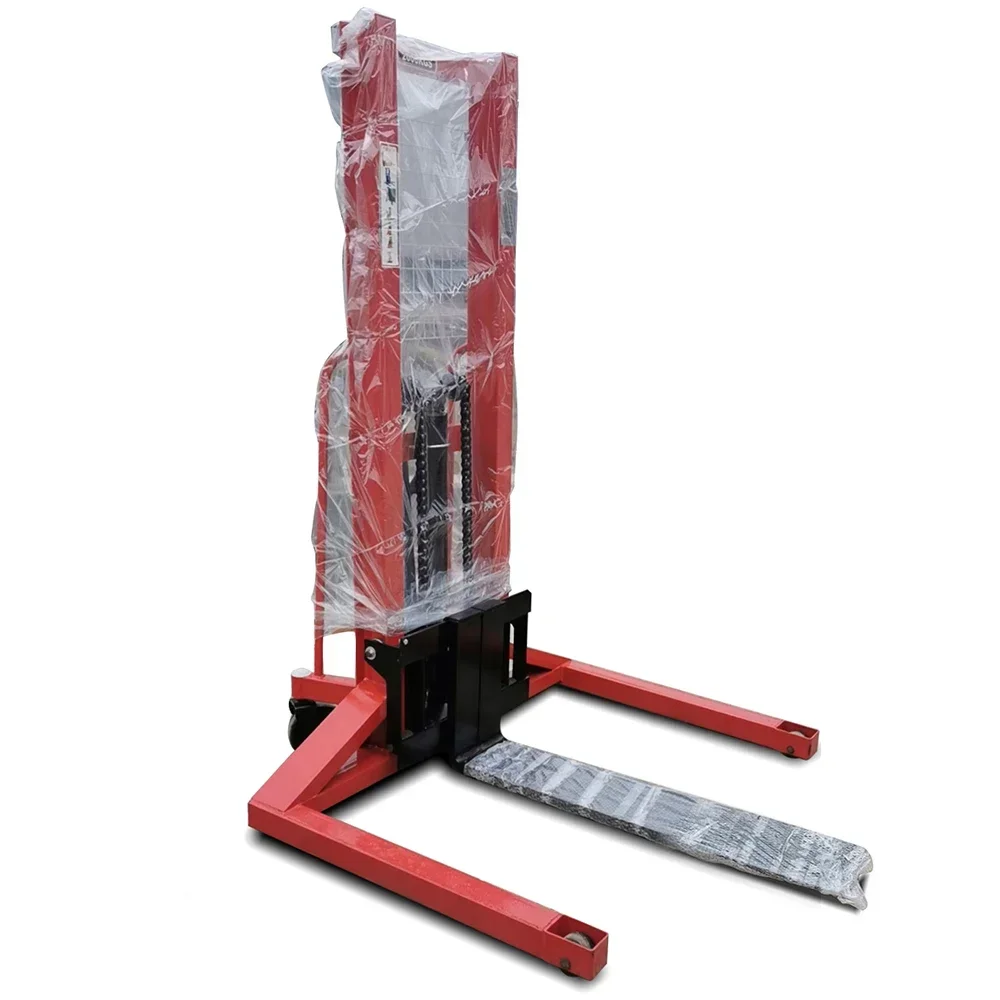 1000kg 1500kg Manual Forklift Stacker for European and American standard pallets with adjustable straddle legs