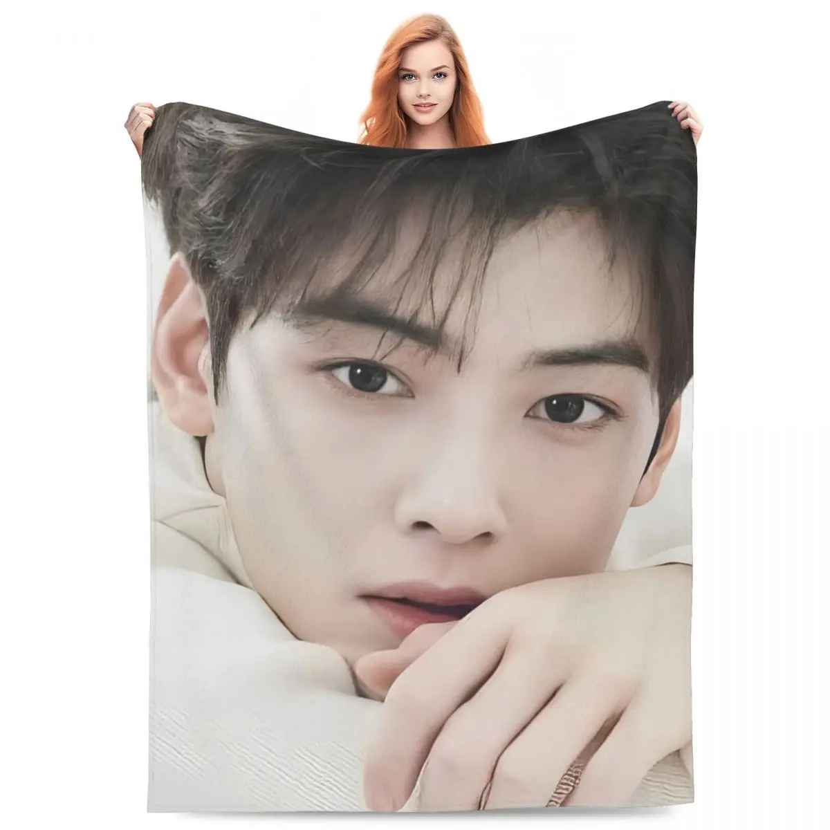 ASTRO CHA EUN WOO Kpop Accessories Blankets Lightweight Thin Flannel gift for fan Throw Blanket Relax Bedspread