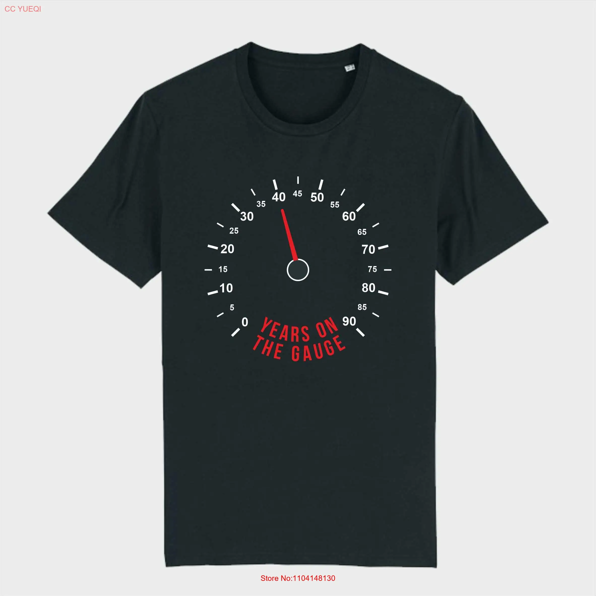 40 Years On The Gauge T Shirt for Car Lover Guy Girl Fun Clock Birthday 40th Happy Fan Speedometer long or short sleeves