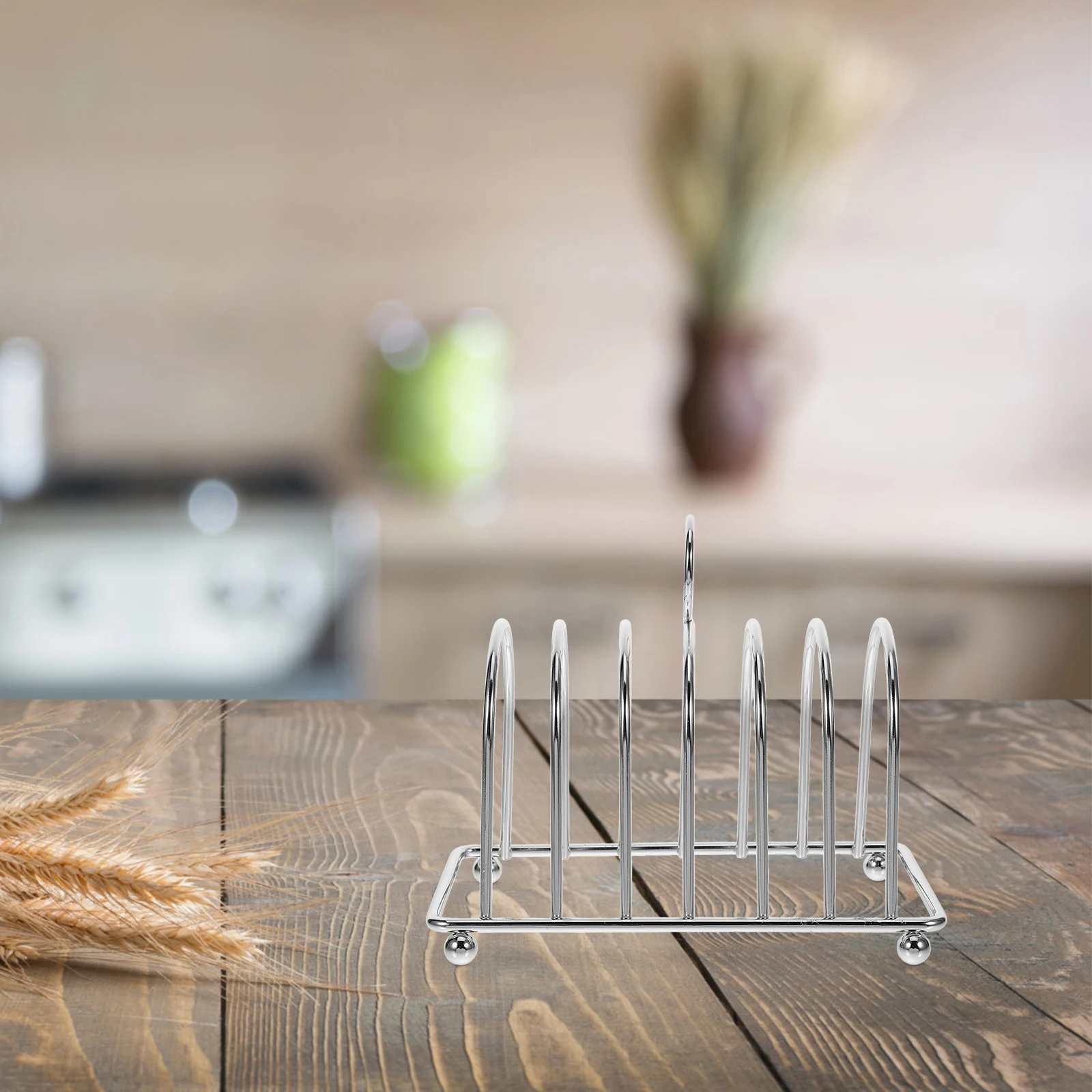 

Stainless Steel Bread Toast Stand Kitchen Countertop Metal Holder Household Storage Organizer Reusable Desktop Toast Rack Home