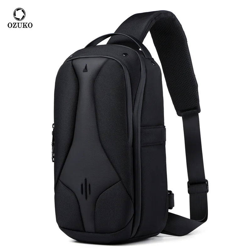 Men's casual chest bag made of Oxford fabric, durable and waterproof, large-capacity single-shoulder crossbody bag