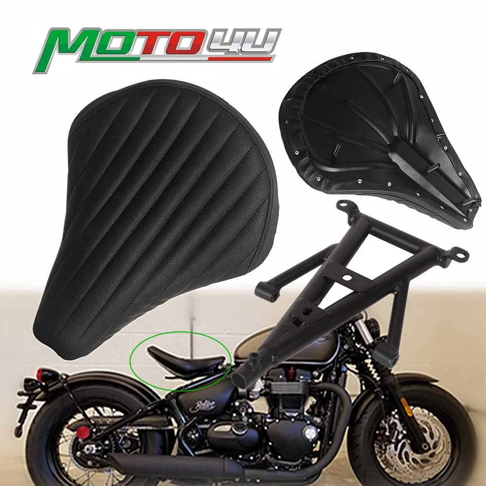 

For BMW R45 R60 R75 R80 R90 R100 Single Seat Cushions With Bracket Motorcycle Solo Seat Mount Hinge Brace Bobber Cafe Racer