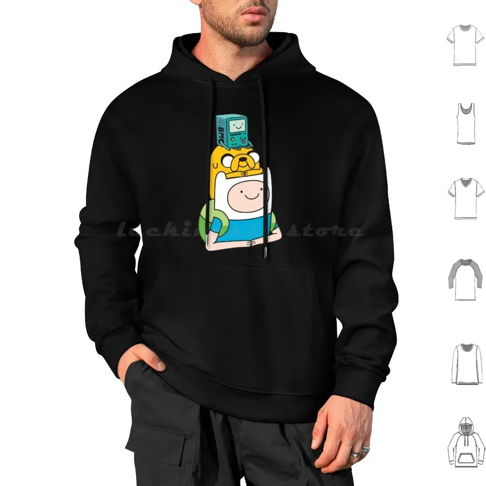 Finn Jake Bmo Hoodie cotton Long Sleeve Adventuretime Bmo Gamer Game Game Life Cute Adventure Time Cartoon Relax Lazy