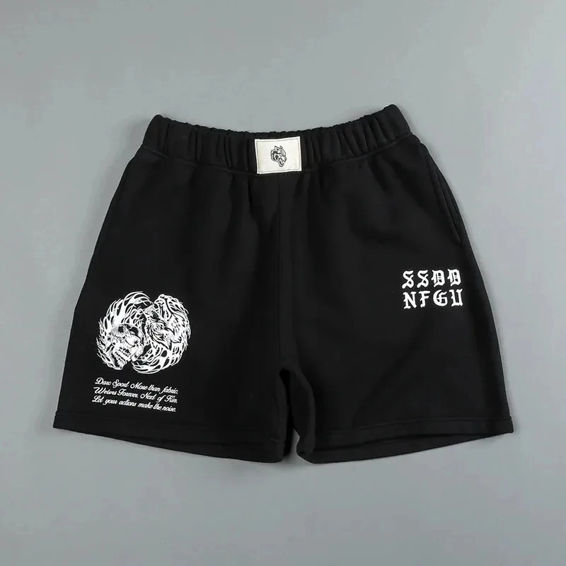 2023 New Men Summer Shorts Darc Wolves Casual Cotton Shorts Homme Gym Shorts Sport Fitness Shorts Running Sweatpants Male Clot