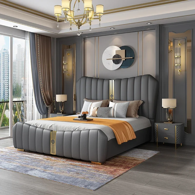 

Bedroom Modern Room Set Upholstered Queen Size Storage Beds European Wooden Bed