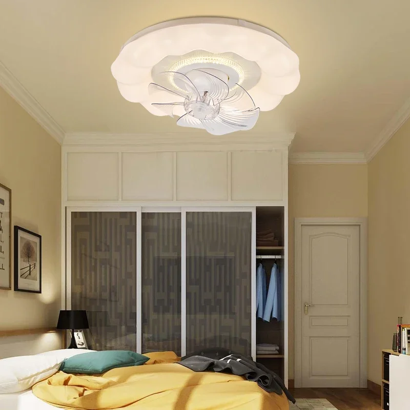 Full spectrum bedroom fan light 360 degree shaking restaurant ceiling minimalist living room children electric fan light fixture