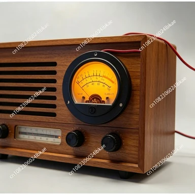 Round Black Analog Meter Head Retro Dial VU Meter Level Meter Voltmeter SO65 Yellow Backlight home  home