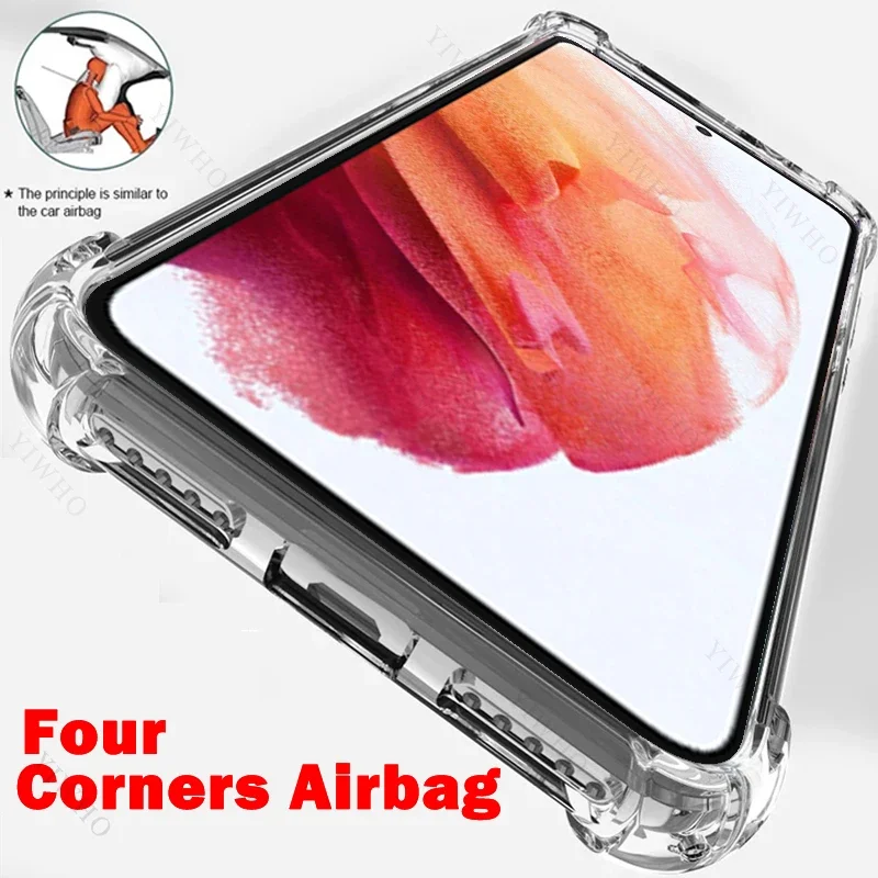 Clear Phone Case For Samsung Galaxy S21 SM-G991B Thickened Transparent Case For Sansung S 21 Anti-scratch Shockproof Covers TPU