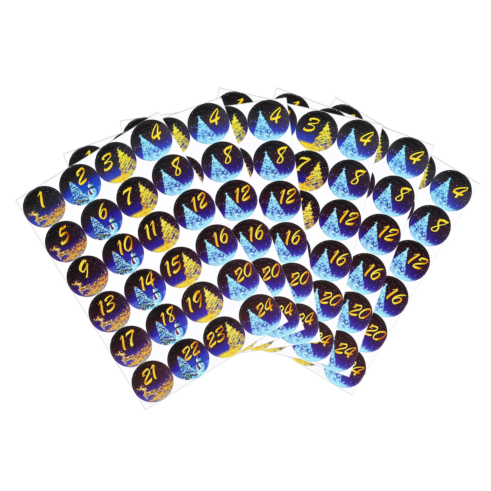 

6 Sheets Digital Christmas Stickers Self-Adhesive Removable Packing Bag Seal Labels For Gift Wrapping Diy Crafts Party Decor