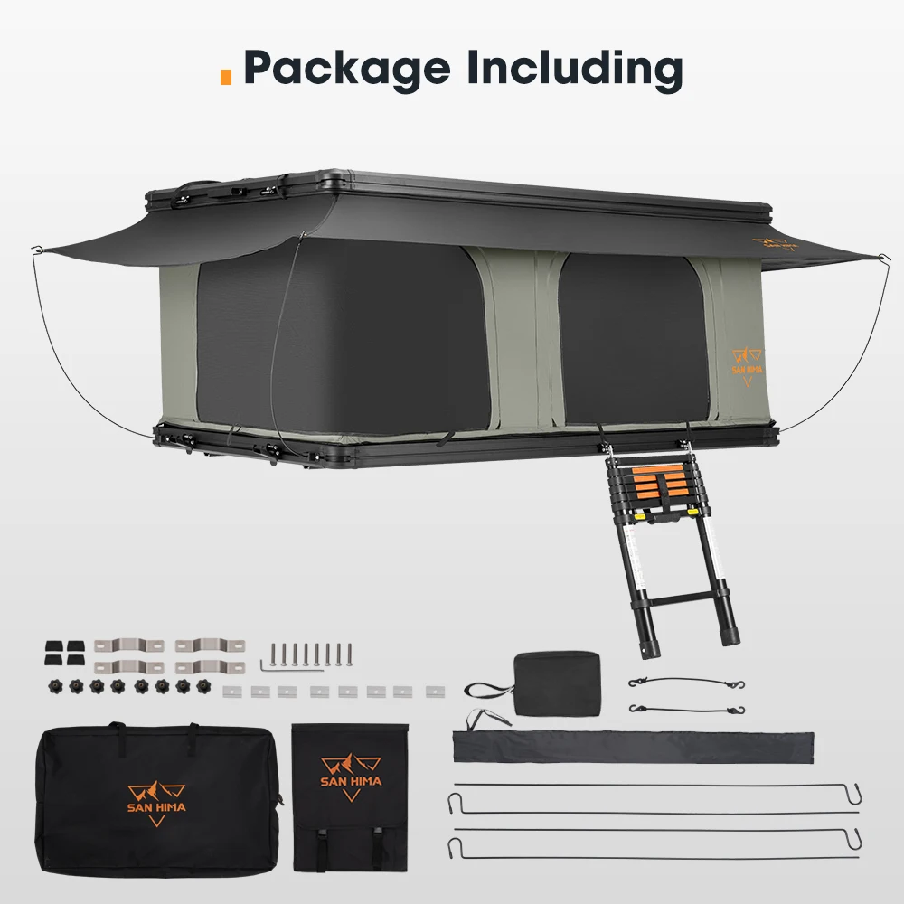 Tenda da tetto per auto con guscio rigido in ABS impermeabile premium - Configurazione rapida, design a guscio rigido per campeggio avventuroso