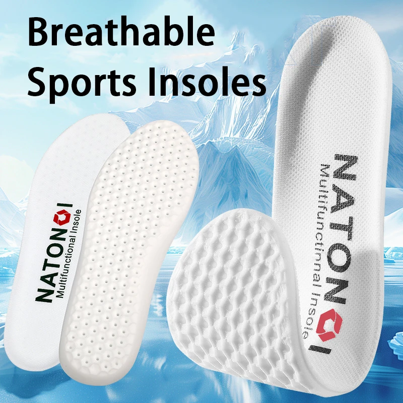 1Pair Super Soft Breathable Athletic Insoles Unisex Shock-Absorbing Basketball Insole Comfortable Non-Slip Shoes Pads