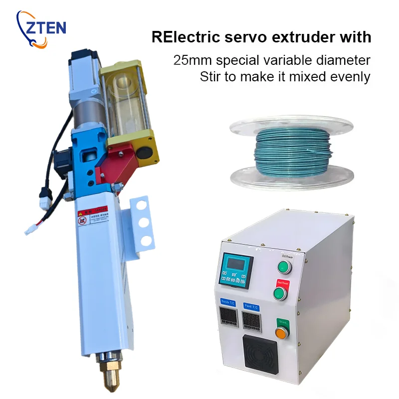 Vertical Electric Servo Extruder 3kg per hour 25mm Variable Screw 1.5-3mm Die Head Mini 3D Filament Production Equipment
