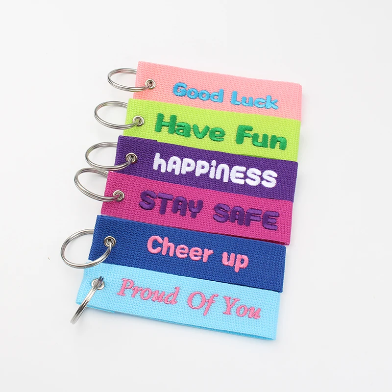 

Embroidery Letters Keychain Lanyard Keyring Key Chains For Cars Women Men Kids Outdoors Key Holder Gift Keychains Accessories