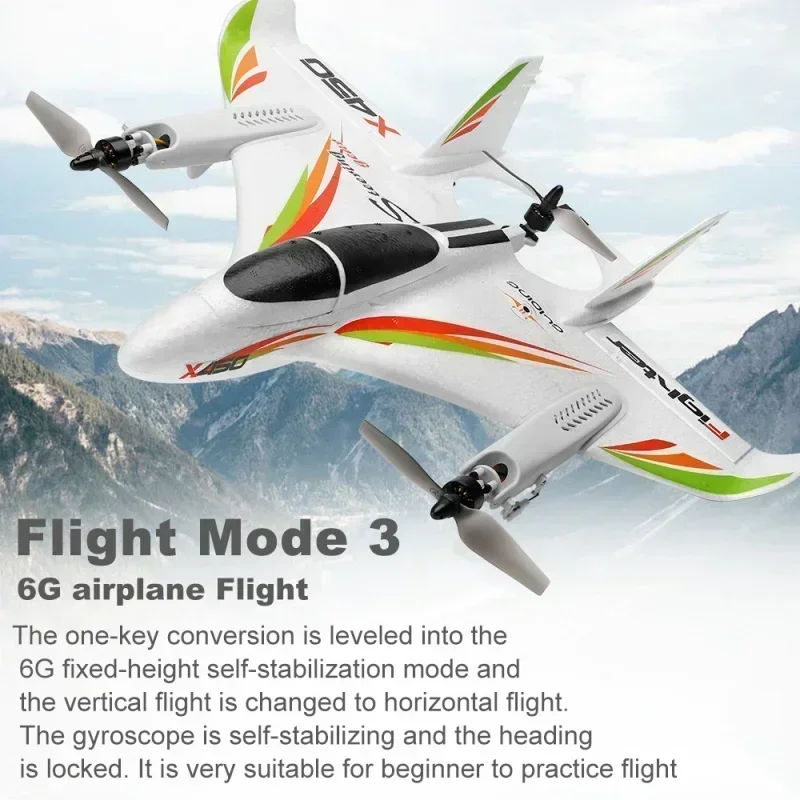 WLtoys X450 Brushless Vtol Airplane Glider Fixed Wing Aircraft 2.4G 6CH 3D/6G RC Helicopters Vertical Avion Remote Control