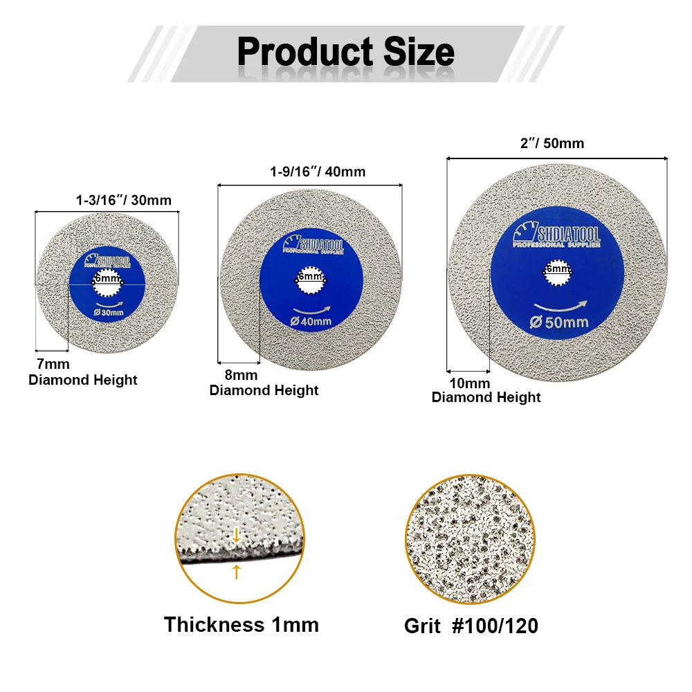 SHDIATOOL Diamond Carving Saw Blade Acrylic Engraving Cutting Disc Mini Cut Plate Glass Bottle Marble Grinder 30/40/50mm Set