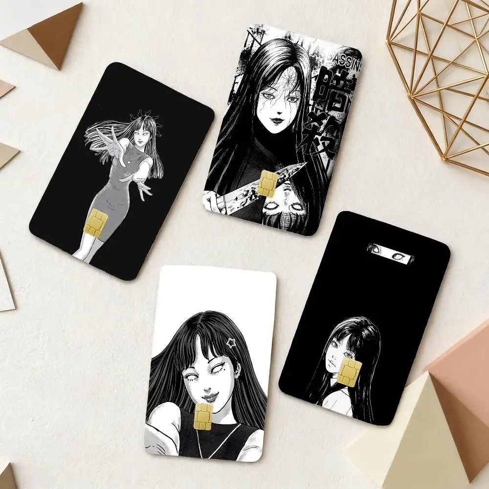 

Japan Manga Junji Ito Tomie 4pcs 1Set Film Skin for Debit Credit Bank Visa Card Decal Cover