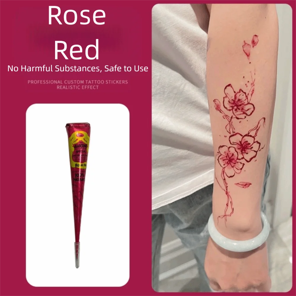 Mehndi Easy-To-Use Henna Tattoo Cream Black Brown Semi-permanent Henna Paste Cone Temporary Brown Henna Cream Henna Tattoo