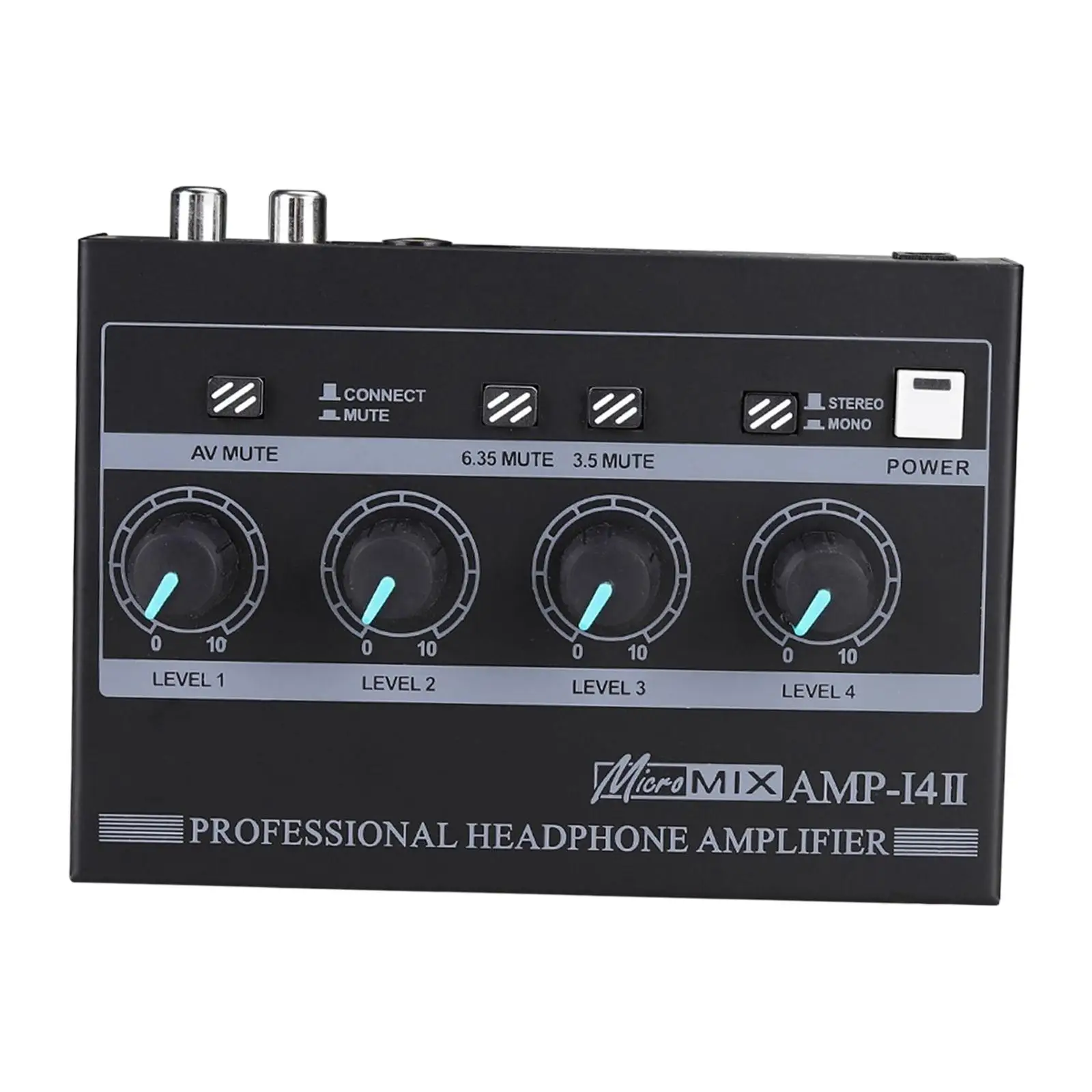 Headphone Amplifier High Performance 3 Input Jacks Wide Compatibility US Adapter Low Noise 8 Channel Headphone Amp for Computers