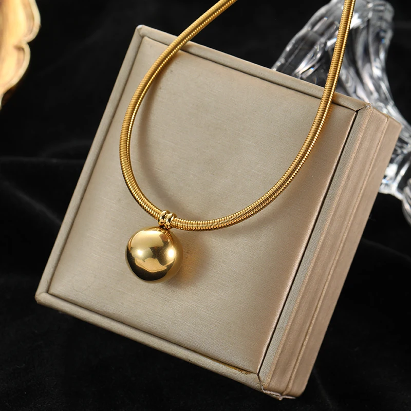 EILIECK 316L Rvs Mode Kralen Ketting Voor Vrouwen 2024 Nieuwe Effen Kralen Hals Ketting Waterdichte Sieraden Gift Colar
