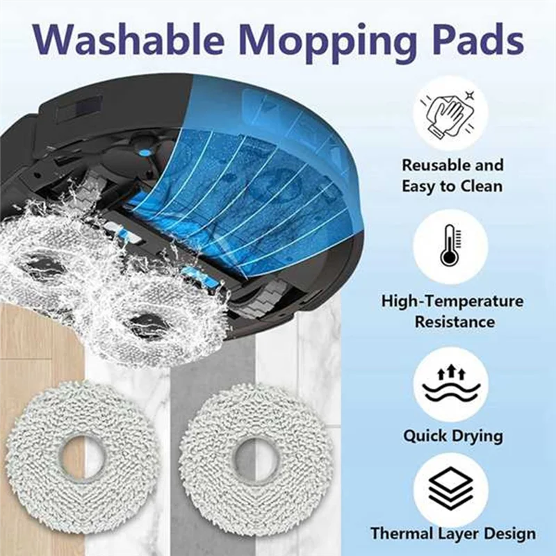 9 Pcs For Ecovacs T30S / T30S AI / T30S COMBO / T30S PRO / T30S PRO OMNI Robot Vacuum Cleaner Parts Replacementa83x